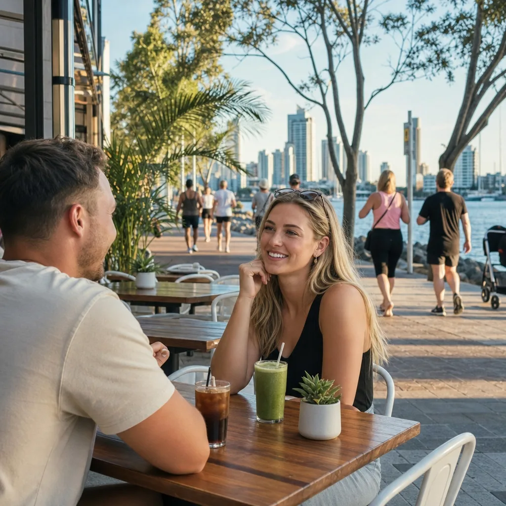 Broadwater Parklands waterfront path in Southport, Queensland